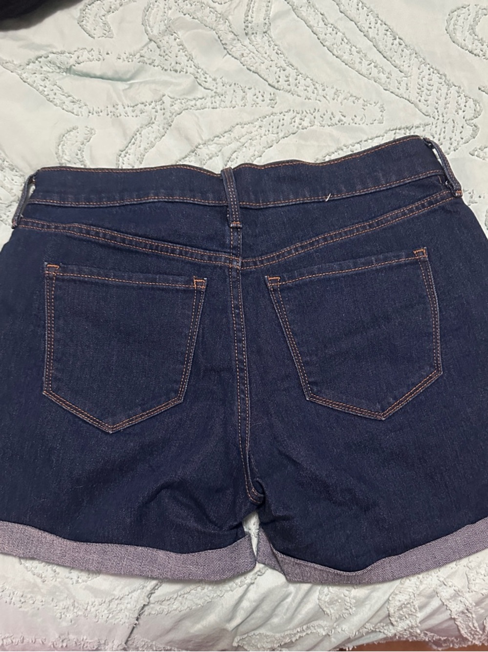 Old Navy Dark Blue Cuffed Denim Shorts - Picture 3 of 5